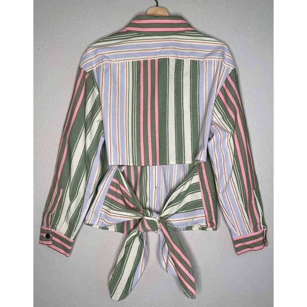 Stine Goya Striped Organic Cotton Set Tie Back Top & High Rise Shorts XXS - Picture 3 of 15